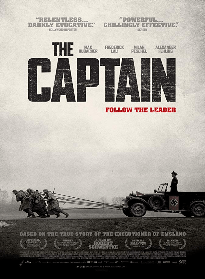 The Captain Review, In the last moments of World War II, a young German soldier fighting for survival finds a Nazi captain's uniform. Impersonating an officer, the man quickly takes on the monstrous identity of the perpetrators he is trying to escape from.